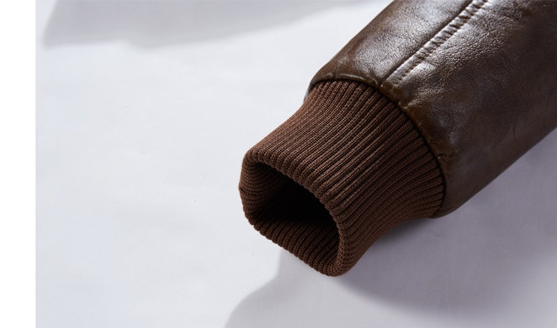Leather Jacket with Removable Hood